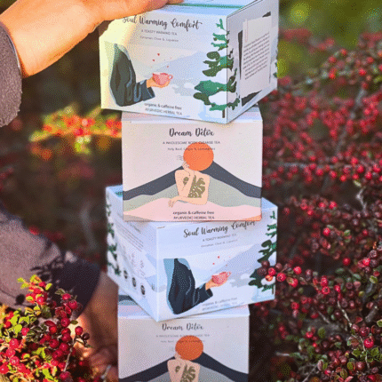 Ultimate Ayurvedic Christmas tea bundle with 4 caffeine-free herbal blends for winter wellness, immunity, detox and stress relief. Perfect tea lover gift set.